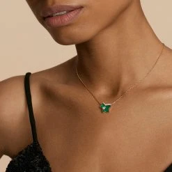 Malachite Simple Leaf Necklace -Lola Rose Jewellery Shop 50011 1 2