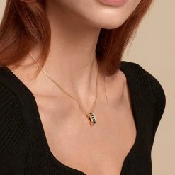 Arch Black Onyx Necklace -Lola Rose Jewellery Shop 50504 2 2