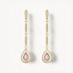 Pink Mother-of-Pearl Chain Earring