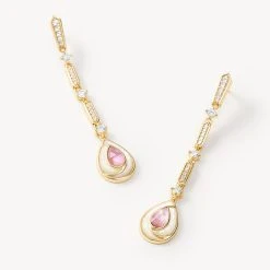 Pink Mother-of-Pearl Chain Earring -Lola Rose Jewellery Shop 60303 2